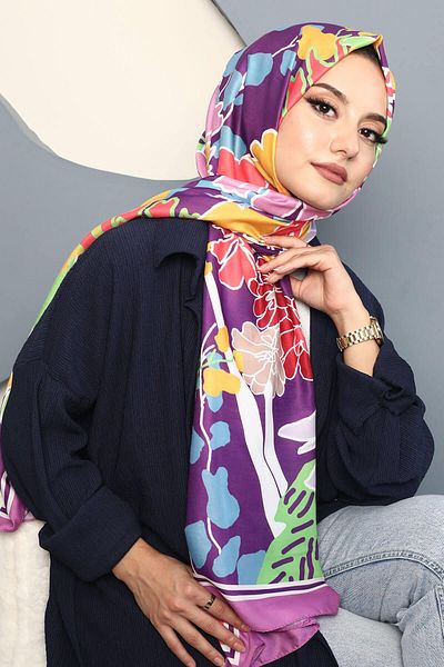 AFVENTE Pink Floral Patterned Soft Cotton Shawl