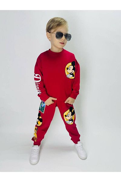 BİR DOZ ÇOCUK GÜLÜŞÜ Red Disney Seasonal Set for Boy