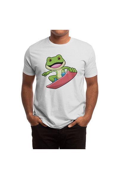 Fizello Tricou alb pentru bărbați și femei - Tricou unisex Frog As Snowboarder With Snowboarding