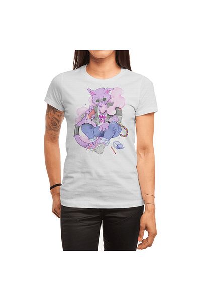 Fizello Λευκό μπλουζάκι Vape Cat Unisex - Ανδρικό και Γυναικείο T-Shirt