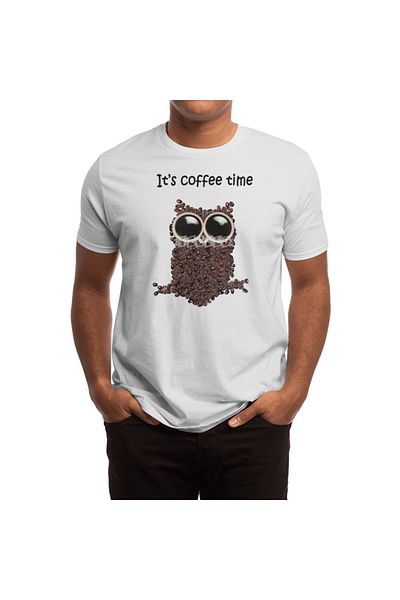 Fizello Μπλουζάκι Coffee Time με μοτίβο Winter Owl - Ανδρικό, Γυναικείο, Unisex Λευκό