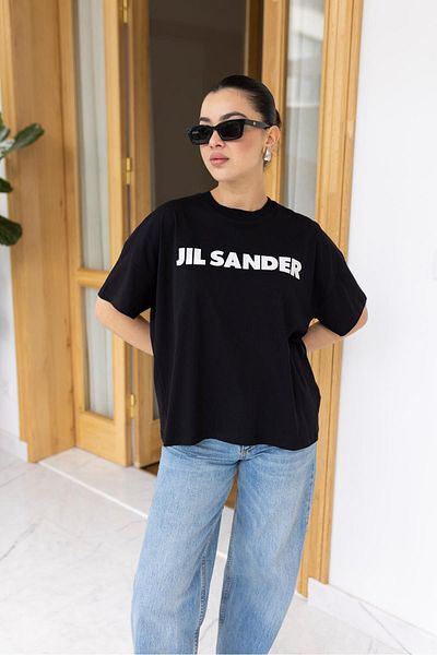 Askı Nişantaşı Ασπρόμαυρο T-Shirt Jil Sander Text Printed Oversize