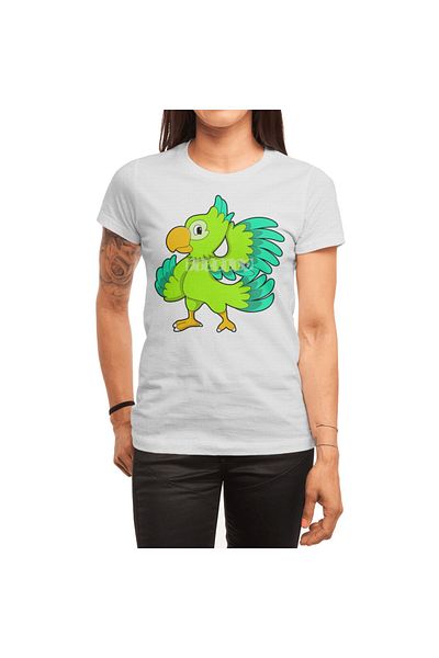 Fizello Tricou unisex Parrot Green White pentru bărbați și femei