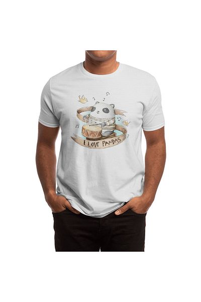 Fizello Λευκό μπλουζάκι I Love Pandas Unisex