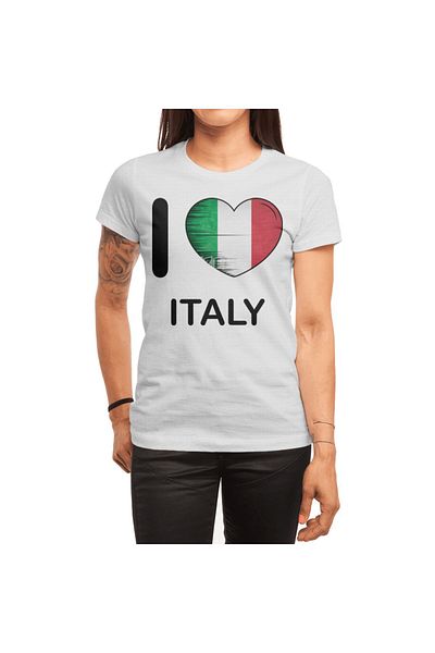 Fizello I Love Italy - Tricou alb unisex pentru bărbați și femei