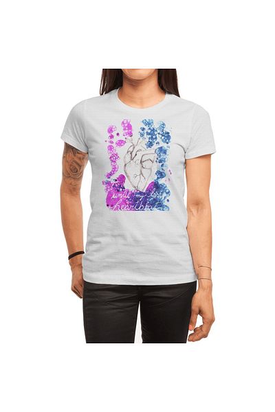 Fizello Tricou alb unisex Until My Last Heartbeat - Tricou pentru bărbați și femei