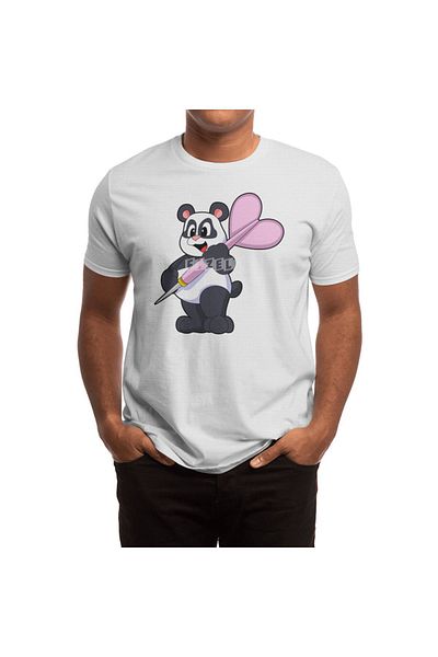 Fizello Panda Pattern Dart Shooter - Ανδρικό και γυναικείο λευκό μπλουζάκι Unisex