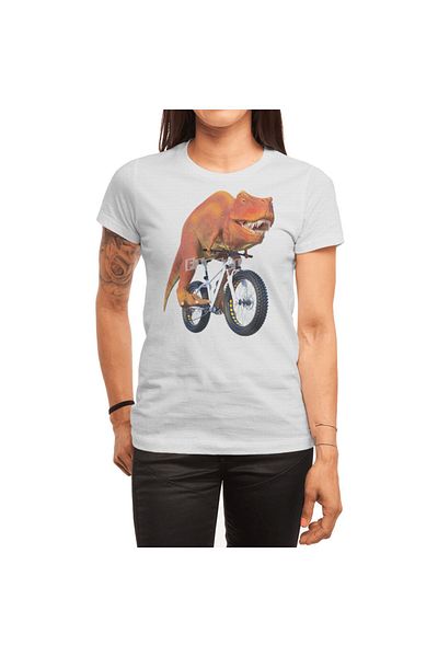 Fizello Λευκό μπλουζάκι T Rex Bike Rider Unisex