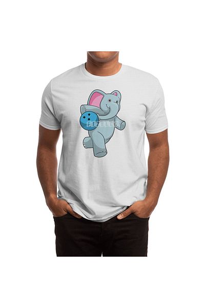 Fizello Elefant Bowl'ling - Unisex Λευκό T-Shirt