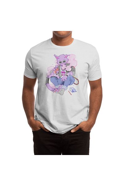 Fizello Λευκό μπλουζάκι Vape Cat Unisex - Ανδρικό και Γυναικείο T-Shirt