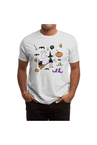 Fizello Tricou pentru bărbați și femei - unisex alb, design Halloween Witch And Friends