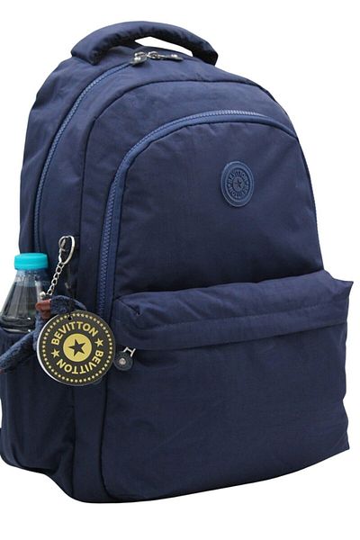 Bevitton Multi Compartment Casual School Backpack Waterproof Fabric Unisex School Bag 2200 Navy Blue