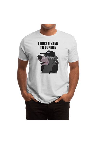 Fizello Λευκό μπλουζάκι Unisex - I Only Listen To Jungle T-shirt για άνδρες και γυναίκες