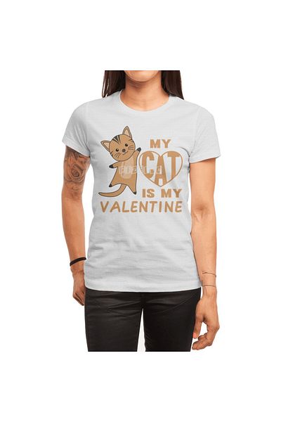 Fizello My Cat Is My Valentine - Unisex Λευκό T-Shirt