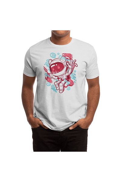 Fizello Μπλουζάκι Koi Space Cat - Ανδρικό, Γυναικείο, Unisex Λευκό T-shirt