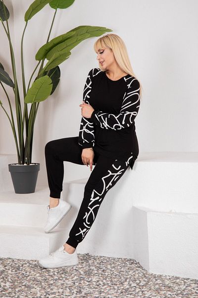 Butik Nilyam Дамски анцуг с широки ръкави Garni с детайлна деколте и еластична талия, гъвкав анцуг 24160