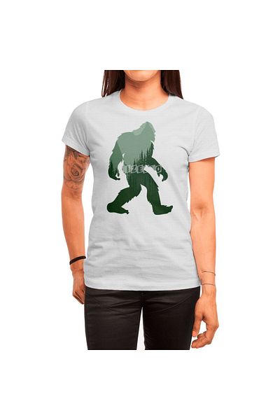 Fizello Tricou alb unisex Sasquatch Nature Lover pentru bărbați și femei