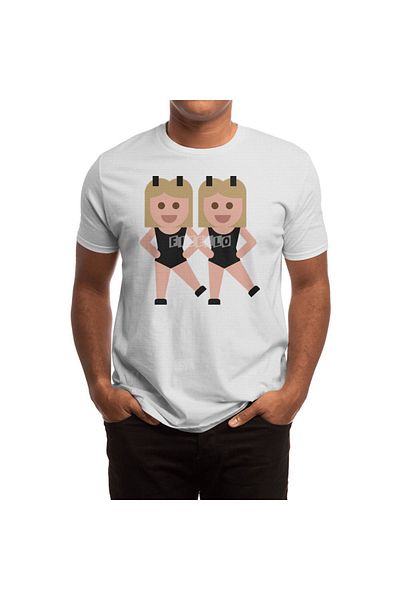 Fizello Ανδρικό και γυναικείο λευκό μπλουζάκι - Woman With Bunny Ears Design