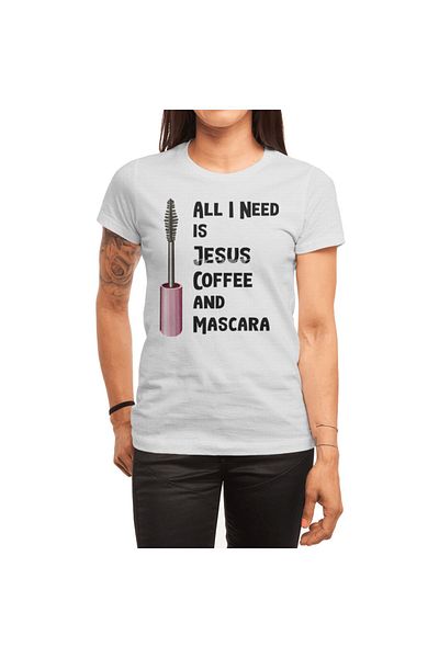 Fizello Λευκό μπλουζάκι Jesus and Coffee Color για άνδρες και γυναίκες