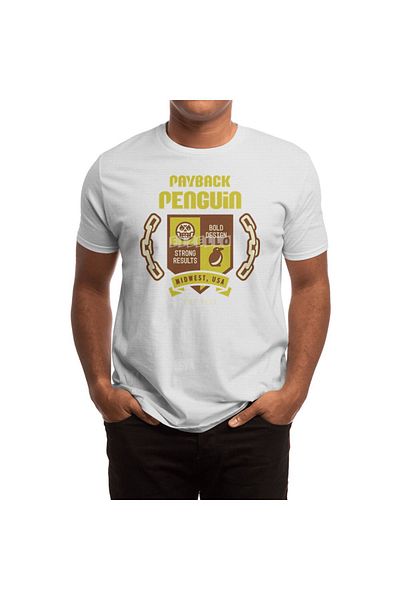 Fizello Λευκό μπλουζάκι Payback Penguin Shield Unisex