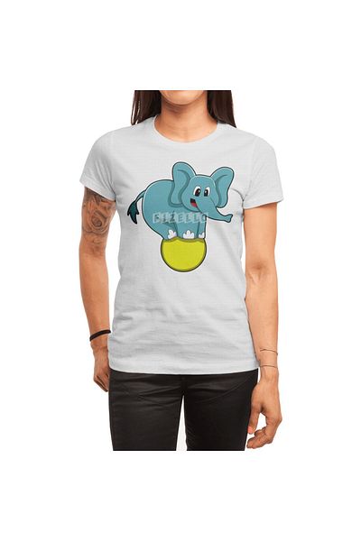 Fizello Λευκό μπλουζάκι Unisex με μοτίβο Elefant Circus για άνδρες και γυναίκες