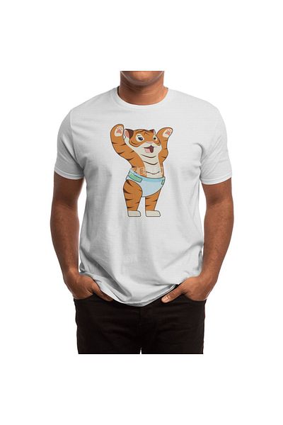 Fizello Baby Tigri - Unisex Λευκό T-Shirt, Ανδρικό και Γυναικείο T-Shirt