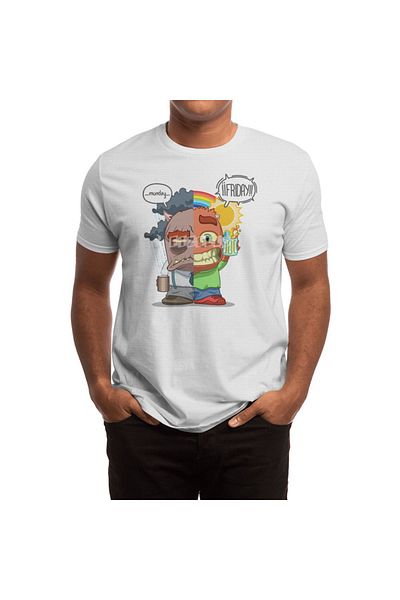 Fizello Λευκό μπλουζάκι Unisex Dr. Monday και Mr. Friday