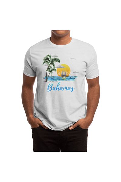 Fizello Tricou alb pentru bărbați și femei Bahamas How To Slat
