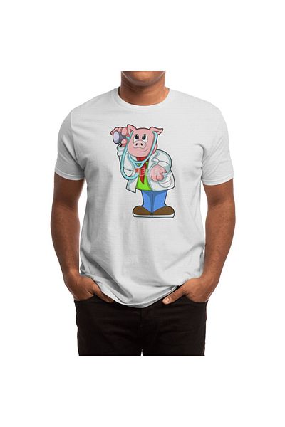 Fizello Doctor Passion - Unisex Λευκό μπλουζάκι για άνδρες και γυναίκες, Λεπτομερές στηθοσκόπιο