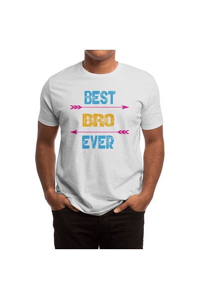 Fizello Λευκό μπλουζάκι Unisex - Best Bro Ever, ανδρικό και γυναικείο μπλουζάκι