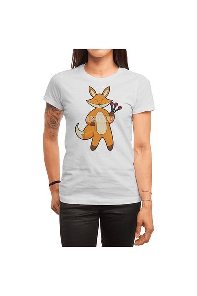 Fizello Μπλουζάκι Fox Darts για άνδρες και γυναίκες - Unisex Λευκό T-shirt