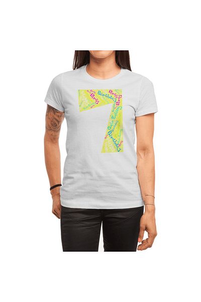 Fizello Creative Number 7 Unisex Λευκό T-shirt - Ανδρικό και γυναικείο T-shirt