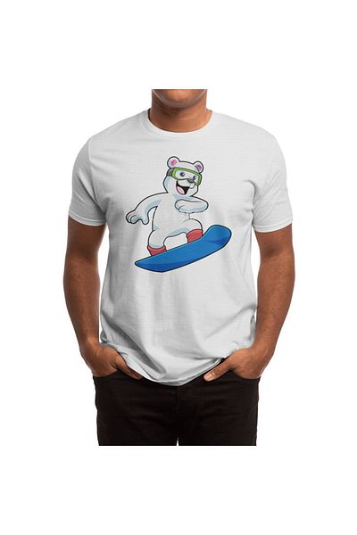 Fizello Polar Bear - Tricou Snowboarder pentru bărbați și femei, tricou alb unisex