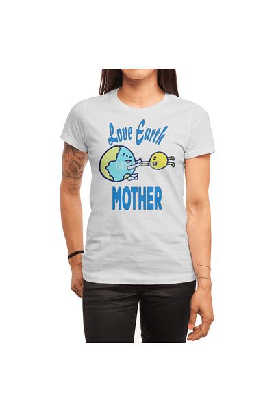 Fizello Love Earth Mother - Unisex Λευκό T-Shirt - Δώρο για την Ημέρα της Γης, Άνδρες και Γυναίκες