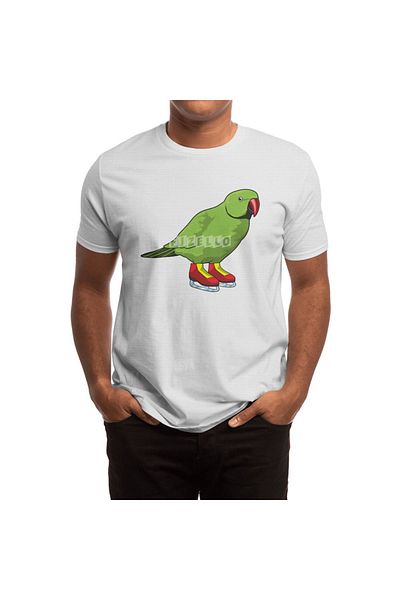 Fizello Parrot At Ice Skating - Unisex Λευκό T-Shirt
