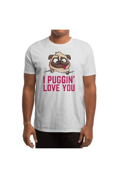 Fizello Λευκό μπλουζάκι Unisex για άνδρες και γυναίκες - My Pug Is My Valentine