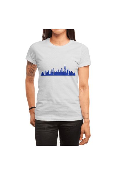 Fizello Chicago Skyline - Tricou pentru bărbați și femei, tricou alb unisex, design cu drapel american distressed