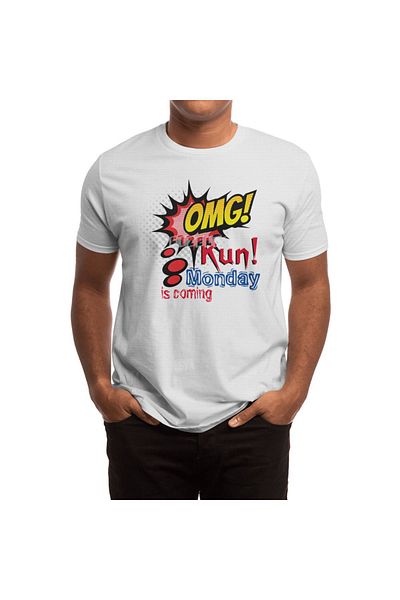 Fizello Omg τρέξιμο! Δευτέρα έρχεται - Unisex Λευκό T-Shirt