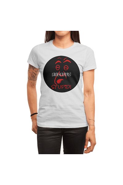 Fizello Tricou alb unisex pentru bărbați și femei - Cămașă stupidă