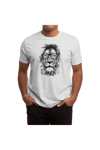 Fizello Λευκό μπλουζάκι Unisex για άνδρες και γυναίκες - King Lion Of The Library
