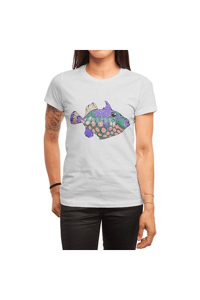 Fizello c Bílé tričko pro muže a ženy - Unisex tričko Clown Triggerfish