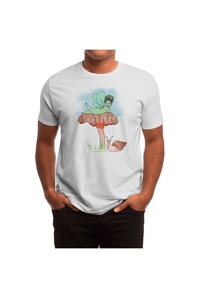 Fizello Tricou alb pentru bărbați și femei - Fairie on Mushroom with Snail Friend Design