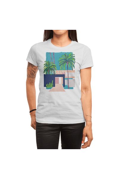Fizello Μπλουζάκι White Palm Tree House για άνδρες και γυναίκες