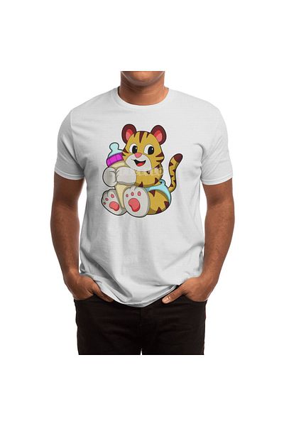 Fizello Μπλουζάκι Botek με Baby Tigers - Ανδρικό και Γυναικείο T-Shirt, Unisex Λευκό T-Shirt