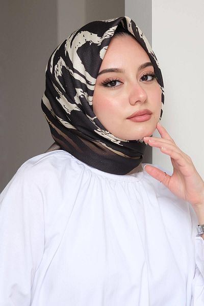 AFVENTE Green Zebra Patterned Cotton Scarf
