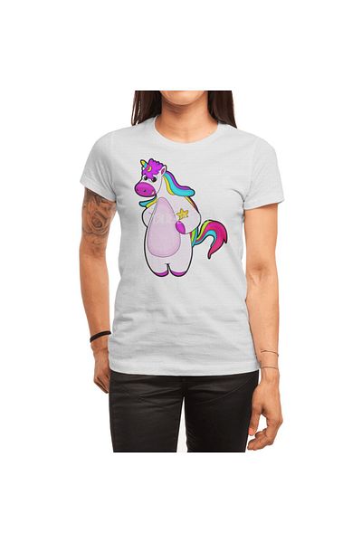 Fizello Μπλουζάκι Unicorn and Bint White για άνδρες και γυναίκες