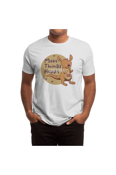 Fizello Tricou alb unisex cu model Kawaii Kangaroo - Femei, face lucrurile fericite