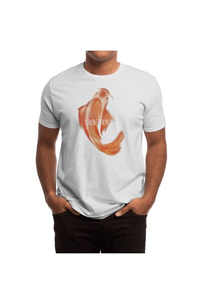 Fizello Ανδρικό και γυναικείο λευκό μπλουζάκι Unisex - Digital Koi Pintli
