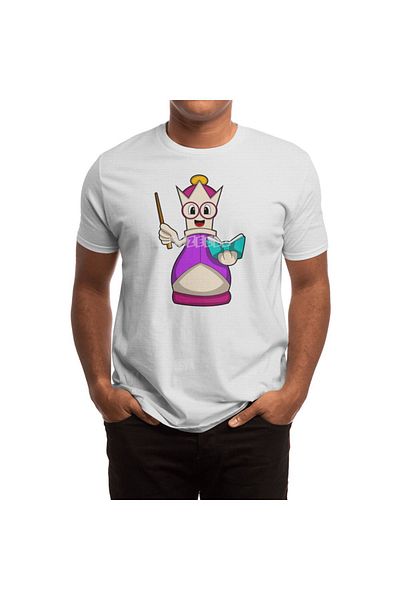 Fizello Unisex Λευκό Chess Piece Queen T-shirt για άνδρες και γυναίκες