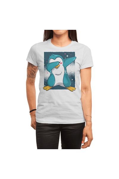 Fizello Λευκό μπλουζάκι Unisex Dabbing Penguin